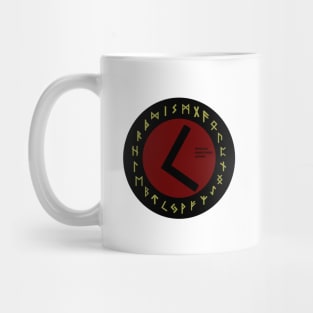 Red Kenaz Futhark Rune Symbol Mug